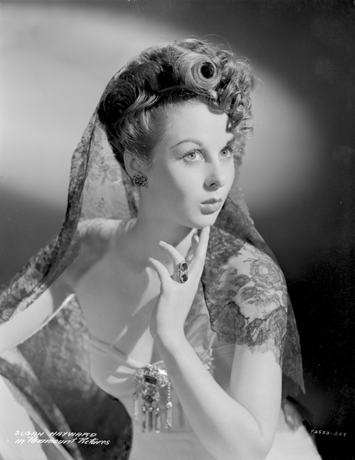 Susan Hayward wearing an Embroidered Veil Photo Print - Item # VARCEL697641