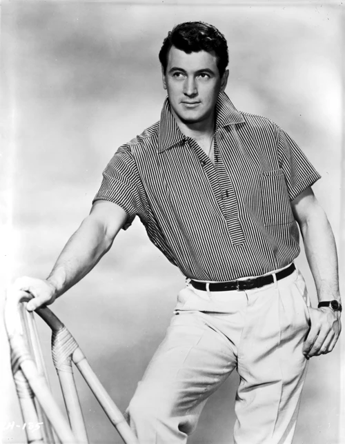 Rock Hudson Leaning on Chair With One Hand in Pocket Photo Print - Item # VARCEL697649