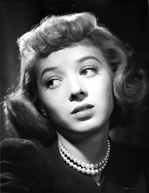 Jeff Donnell Portrait in Black Velvet Suit Dress and Pearl Necklace Photo Print - Item # VARCEL697690