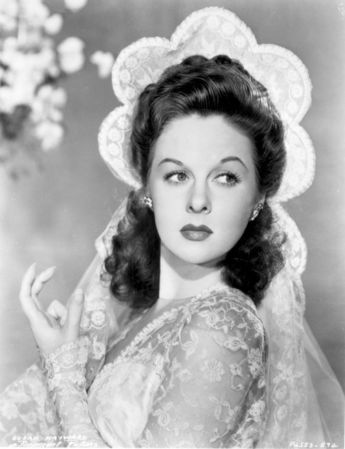 Susan Hayward wearing an Embroidered Dress with Veil and Head Dress Photo Print - Item # VARCEL697842