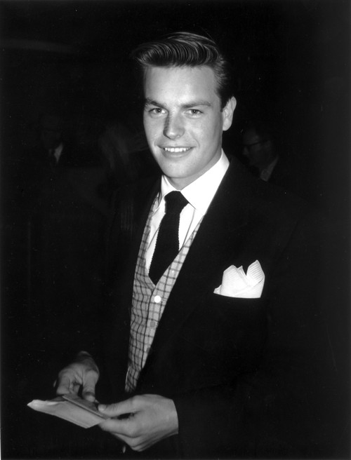 Robert Wagner Posed in Black Suit With Black Background Photo Print - Item # VARCEL697858