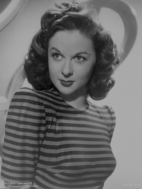 Susan Hayward Posed in Stripe Long Sleeve Photo Print - Item # VARCEL697860