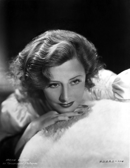 Irene Dunne Leaning on a Furry Cloth Portrait Photo Print - Item # VARCEL697931