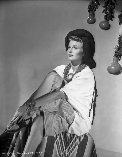 Rita Hayworth Pose in Black and White -Premium Art Print Photo Print - Item # VARCEL697958