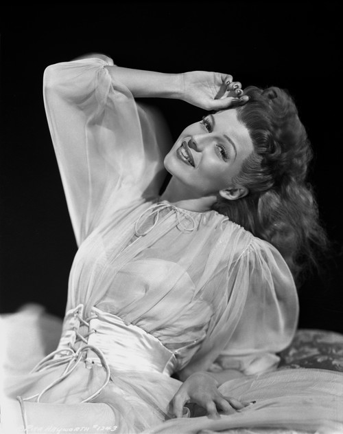Rita Hayworth smiling in See-Through Blouse Photo Print - Item # VARCEL697961