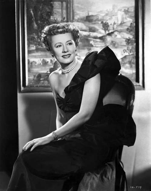 Irene Dunne on Black Elegant Dress sitting Portrait Photo Print