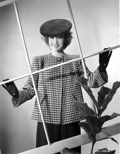 June Duprez on a Checkered Top with Hat Portrait Photo Print - Item # VARCEL698052