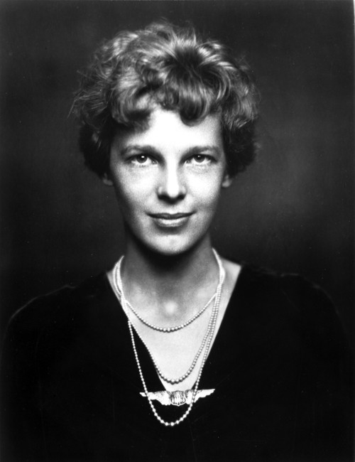 Amelia Earhart on Top Dark with Necklace Portrait Photo Print - Item # VARCEL698104