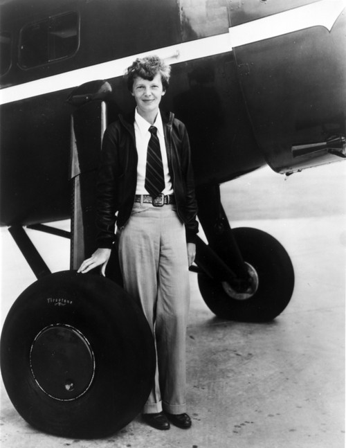Amelia Earhart on Jet Tires Portrait Photo Print - Item # VARCEL698110
