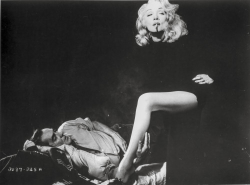 Witness For The Prosecution Man Lying on Bed and Woman Smoke Scene Photo Print - Item # VARCEL698121