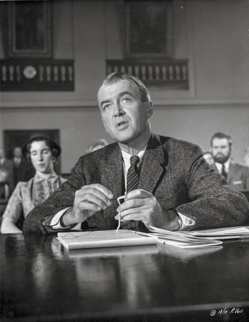 Anatomy Of A Murder A Lawyer Defending His Client in a Movie Scene in Black and White Photo Print - Item # VARCEL698307