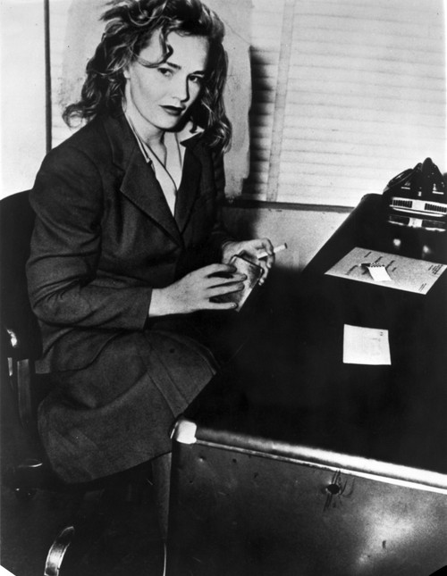 Frances Farmer on Dark Top with Cigarette on Hand Photo Print - Item # VARCEL698360