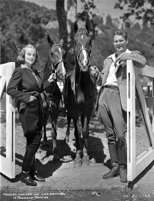 Frances Farmer Holding a Horse Portrait Photo Print - Item # VARCEL698394