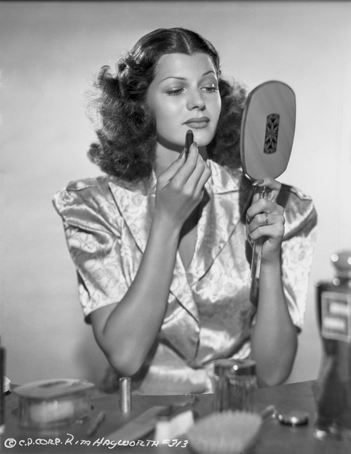 Portrait of Rita Hayworth with lipstick on Hand Photo Print - Item # VARCEL698402
