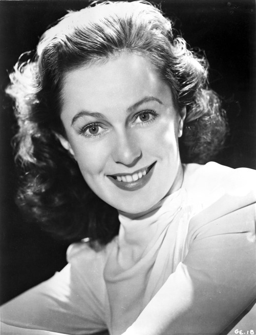 Geraldine Fitzgerald on Long Sleeve Top smiling Portrait Photo Print - Item # VARCEL698533