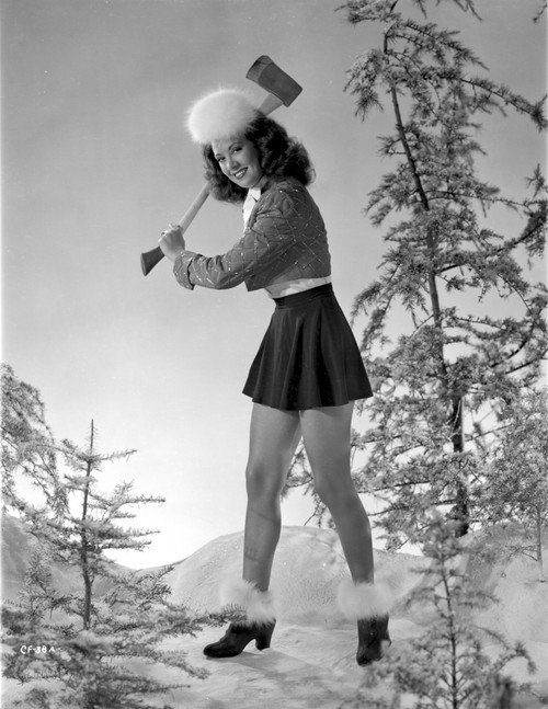 Carol Forman Posed in a Winter Attire with Axe Photo Print - Item # VARCEL698660