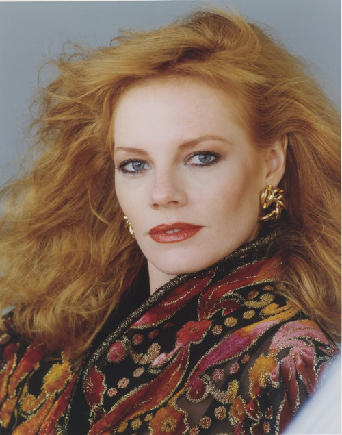Marg Helgenberger in Floral Dress Close Up Portrait Photo Print - Item # VARCEL698689