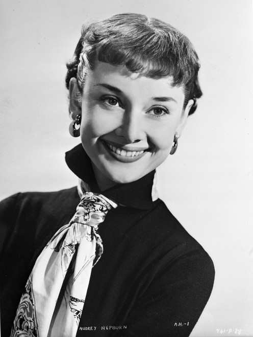 Audrey Hepburn White Scarf Portrait Photo Print - Item # VARCEL698787