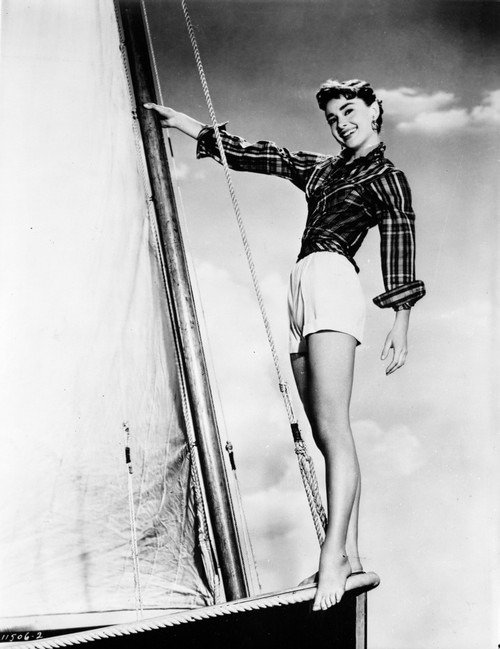 Audrey Hepburn Famous Boat Portrait Photo Print - Item # VARCEL698820