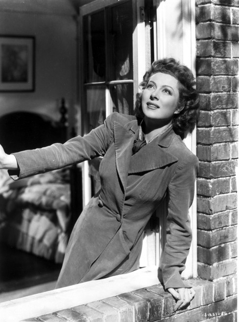 Greer Garson on a Long Sleeve Coat Leaning on a Window Photo Print - Item # VARCEL698906