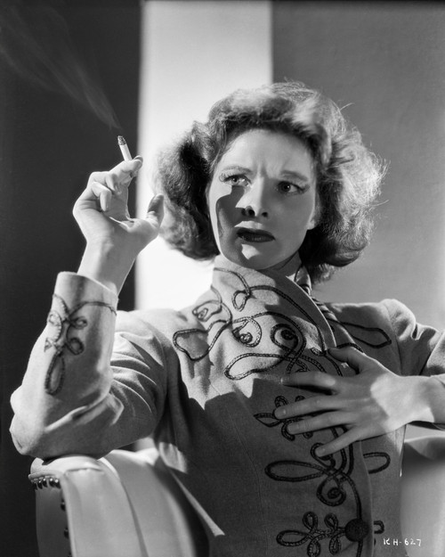 Katharine Hepburn Holding a Cigarette Portrait Photo Print - Item # VARCEL699027