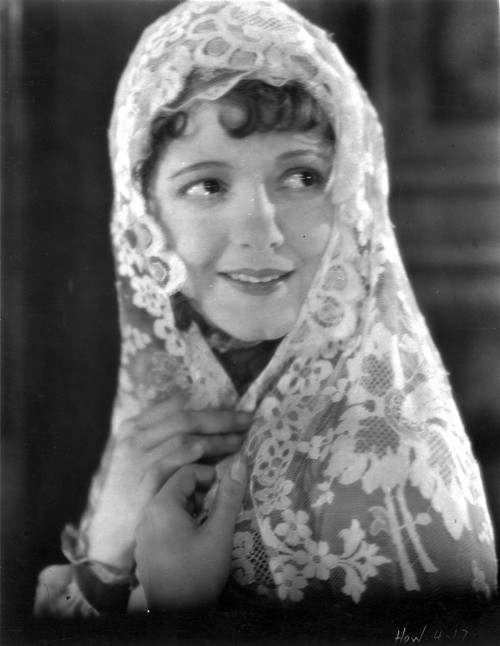 A portrait of Janet Gaynor wearing a lace veil Photo Print - Item # VARCEL699028