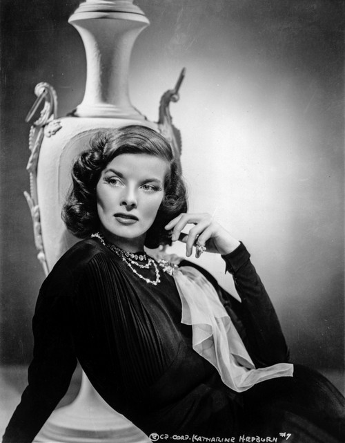Katharine Hepburn wearing Black Fit Gown Portrait Photo Print - Item # VARCEL699096