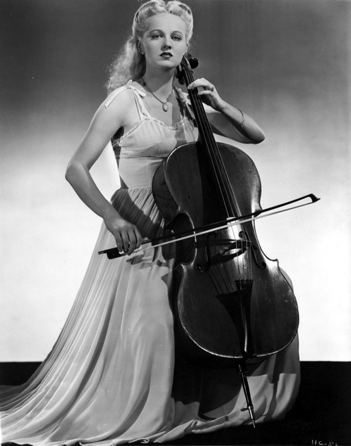 Helen Gilbert on a Gown while Playing Cello Portrait Photo Print - Item # VARCEL699086