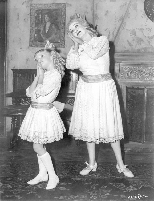 Whatever Happened To Baby Jane Girl and Old Woman in the Same Pose Photo Print - Item # VARCEL699112