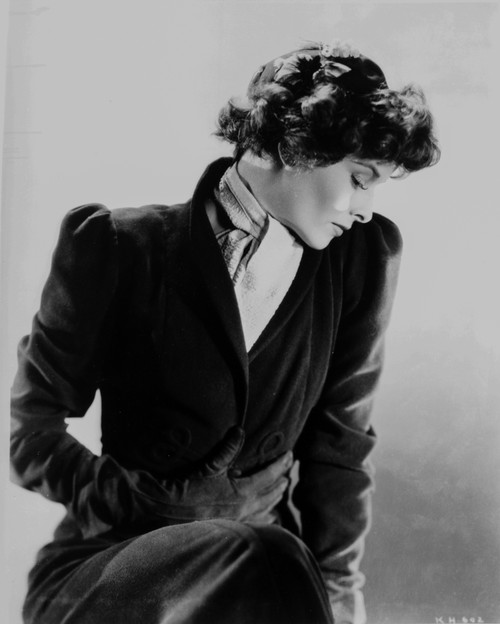 Katharine Hepburn in Fur Coat Black and White Portrait Photo Print - Item # VARCEL699120
