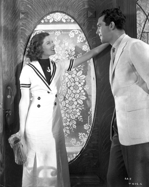 Katharine Hepburn wearing White Dress and a Man Starring Photo Print - Item # VARCEL699153