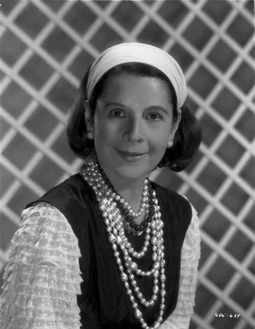 Ruth Gordon on a Ruffled Sleeve on Pearl Necklace Photo Print - Item # VARCEL699206