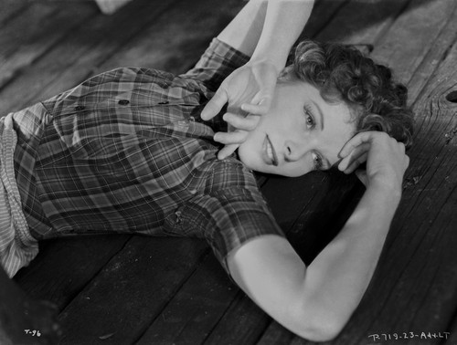 Katharine Hepburn posed in Checkered Shirt Photo Print - Item # VARCEL699197