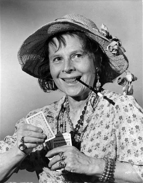Ruth Gordon on Printed Top with Playing Cards on Hand Photo Print - Item # VARCEL699203