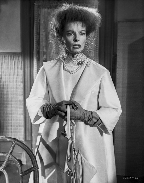 Katharine Hepburn in White Dress with Gloves in Portrait Photo Print - Item # VARCEL699231