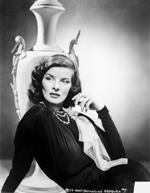 Katharine Hepburn wearing Black Fit Gown Portrait Photo Print - Item # VARCEL699234