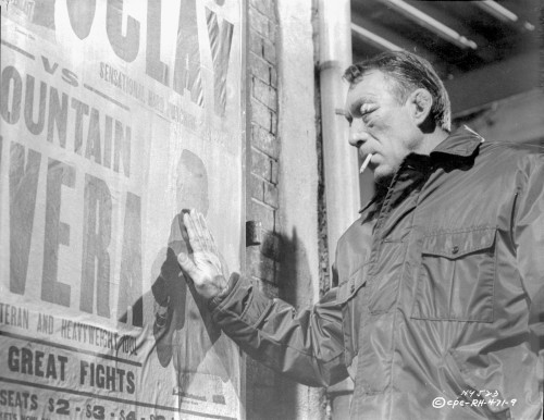 Requiem For A Heavyweight Scene of Louis Touching a Poster Excerpt from Film in Black and White Photo Print - Item # VARCEL699361