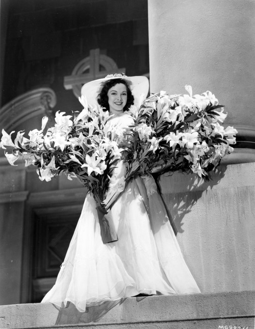 Kathryn Grayson on Gown with Flowers Photo Print - Item # VARCEL699369