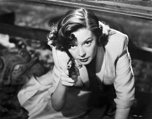 Jane Greer on a Blazer Point a Gun Photo Print - Item # VARCEL699407