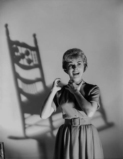 Psycho Cast Member Choking Herself Portrait in Black and White Portrait Photo Print - Item # VARCEL699572