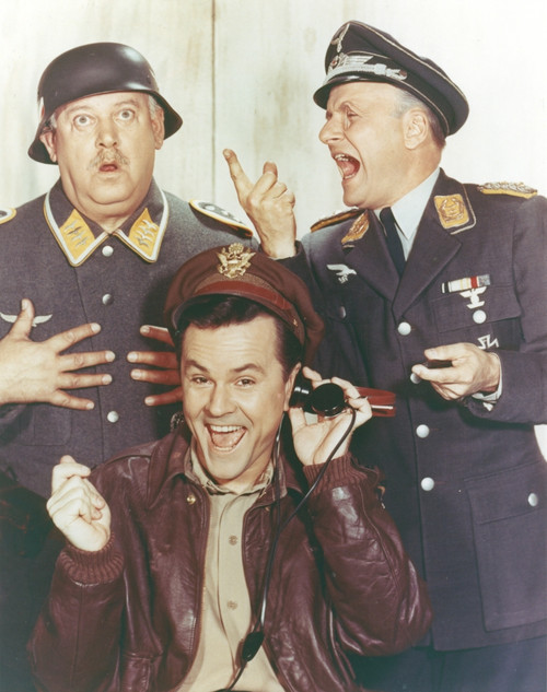 Hogan's Heroes Man in Leather Jacket with Two Men in Army Suit Photo Print - Item # VARCEL699788