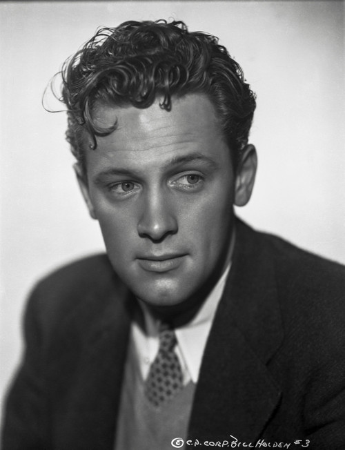 William Holden Looking Away in Black Coat with Curly Hairdo Photo Print - Item # VARCEL699794