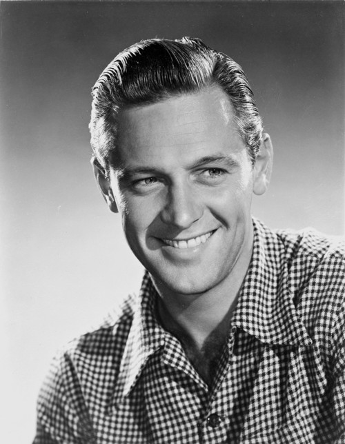 William Holden smiling in Checkered Polo with Brush Up Hairdo Photo Print - Item # VARCEL699808