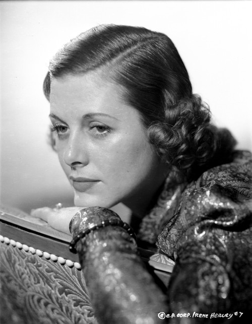 Irene Hervey on Shiny Long Sleeve Top Leaning Portrait Photo Print - Item # VARCEL699905