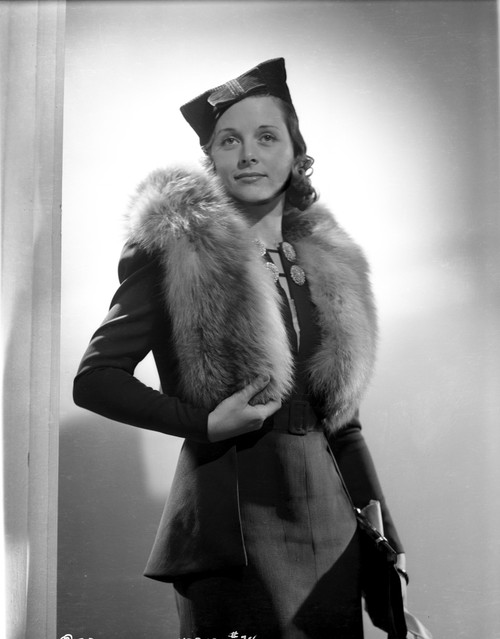 Irene Hervey with Furry Scarf Portrait Photo Print - Item # VARCEL699914