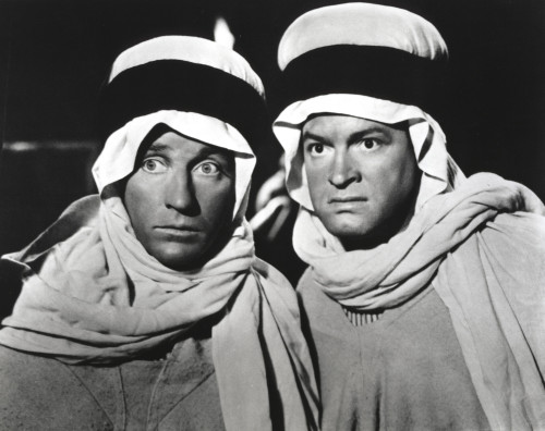 Bob Hope in Arabian Outfit Along with Man Portrait with Black Background Photo Print - Item # VARCEL700010
