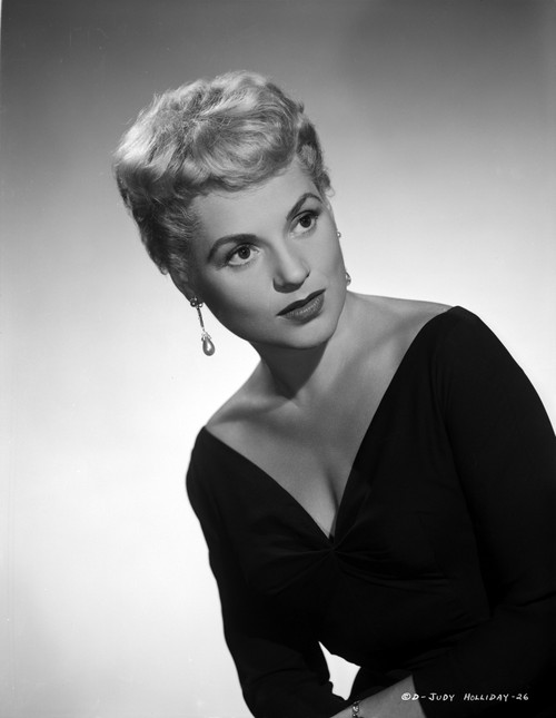Judy Holliday wearing a V-Neck Dress in a Portrait Photo Print - Item # VARCEL700028