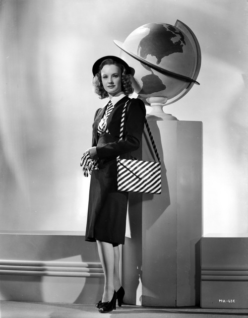 Martha Holliday on a Stripe Bag and standing Portrait Photo Print - Item # VARCEL700105