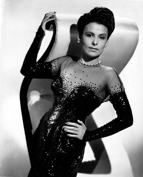 Black and White Portrait of Lena Horne in Black Gown Photo Print - Item # VARCEL700094