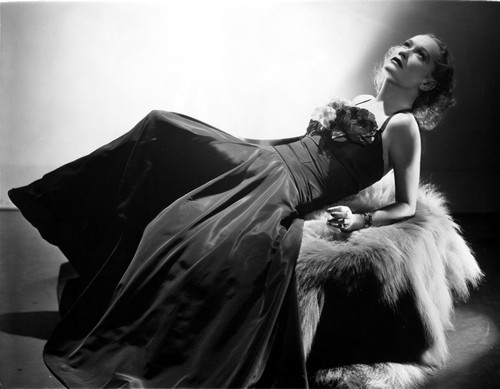 Miriam Hopkins Reclining on a Furry Cloth Portrait Photo Print